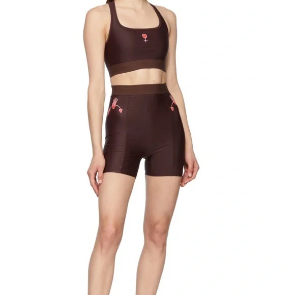 MARINE SERRE SSENSE EXCLUSIVE BROWN SPORT SHORTS
